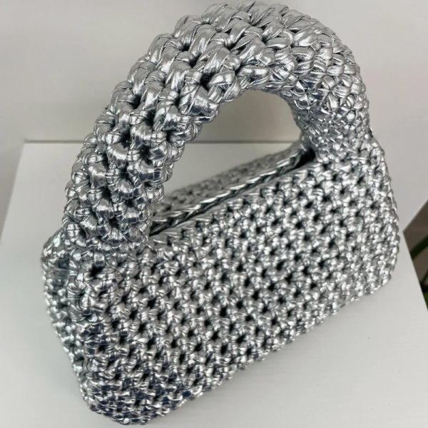 Mini Metallic Handbag – Silver