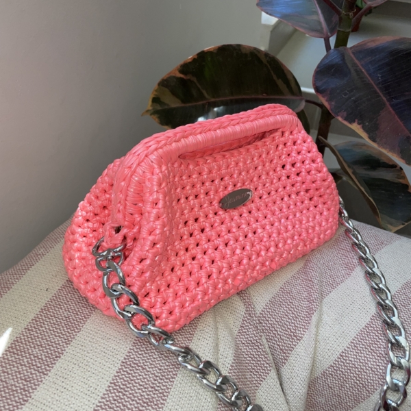 Neon Pink metallic clutch