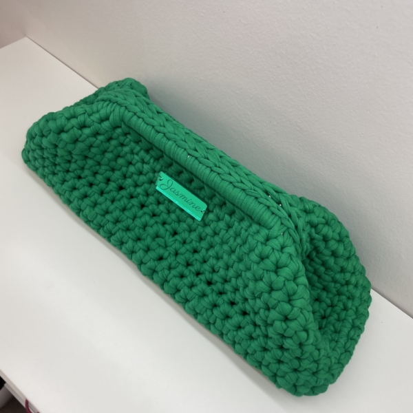 Έντονο πράσινο cotton clutch