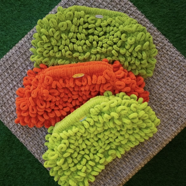Lime, Neon green, orange puffy clutch