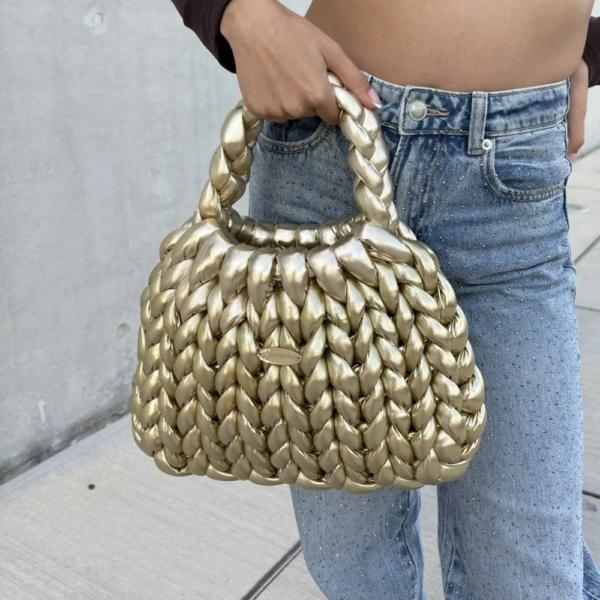 Golden Glow μεταλιζέ τσάντα ώμου