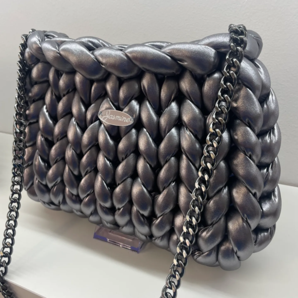 Silver Grey metallic shoulder bag