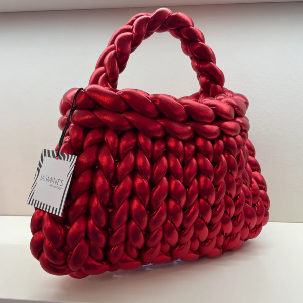 Red Glow metallic handbag
