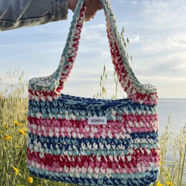 Summer Stripe Cotton Shoulder Bag