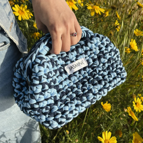 Aegean Blue Cotton Clutch