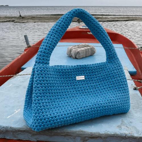 Aegean Blue Cotton Handbag