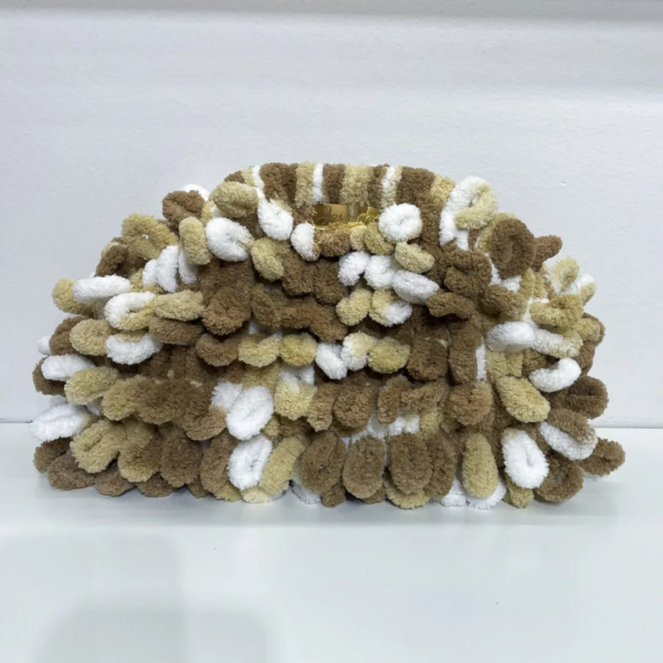 Cappuccino Puffy Clutch Bag