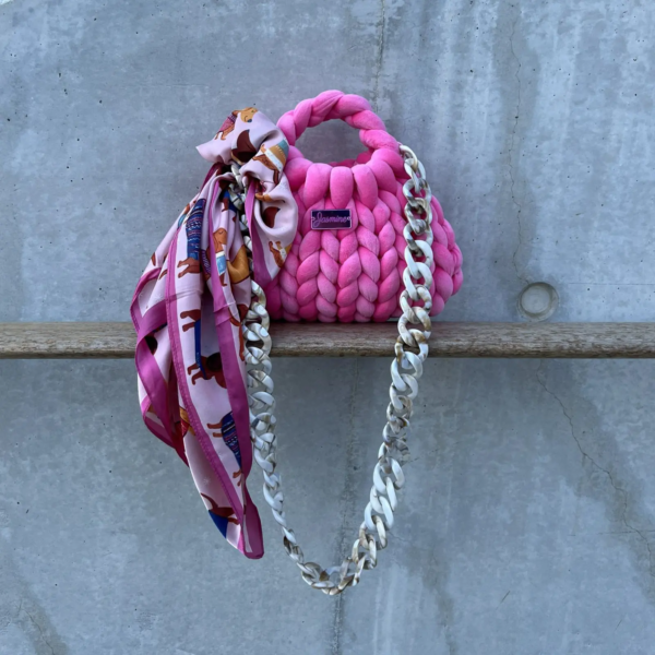 Bubble Pink Velvet Marshmallow Bag